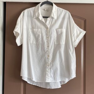 Madewell White Cotton Courier Shirt - Size XL